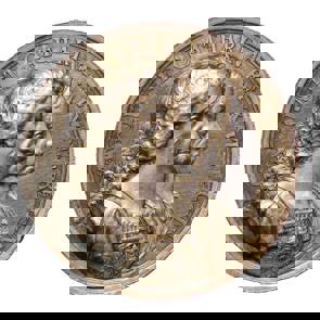 1670 Charles II and Catherine of Braganza, British Colonization, Silver Medal, by John Roettier